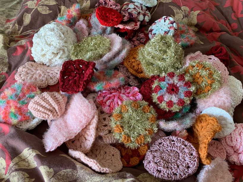 éponges écologiques tawashi crochetées